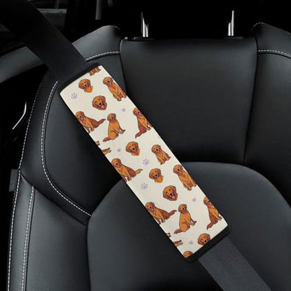 Universal Soft and Comfortable Seat Belt Shoulder Pad for Adult Use, Most Cars, 1 Pair Cute Golden Retriever Harness Pads Strap Anti-Slip Pad - color: Pattern 358