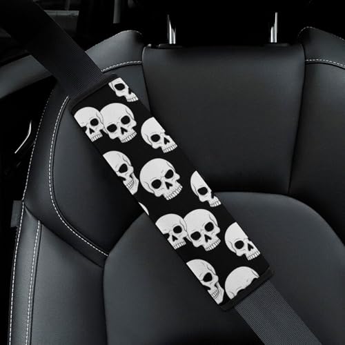 2 Pack Gothic Skull Car Seat Belt Pad Soft Padded Seat Belt Cushion for Child, Stroller Pushchair High Chair, Shock Absorption - color: Pattern 13