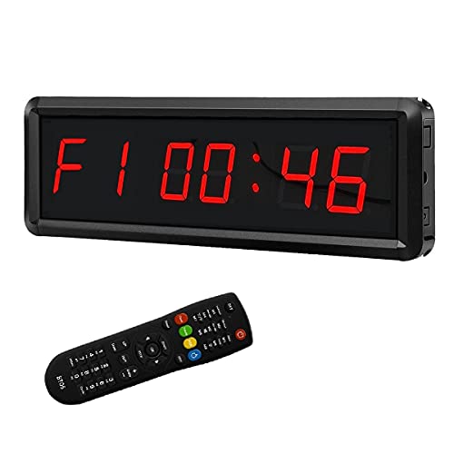 LED Digital Countdown Wall Clock Fitness Timer Stopwatch for Gym (1.5inch Digital High) - size: 1.5inch Digital High