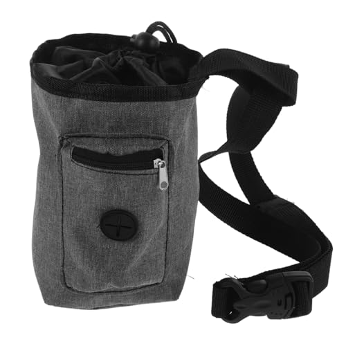 Kisangel Gray Antislip Chalk Bag for Rock Climbing with Oxford Cloth Waist Pouch Lightweight Portable Training Pouch with Zippered Pocket for Bouldering and Gymnastics