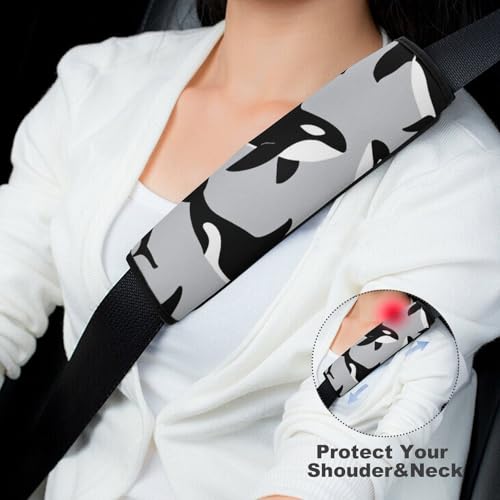 2 Piece Orca Whale Car Seat Belt Pad Breathable Seat Belt Cushion for Child, Stroller Pushchair High Chair, Easy Install (No Tool) - color: Pattern 192