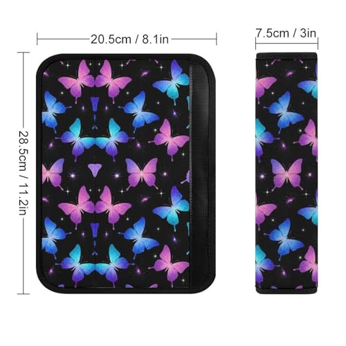 2PCS Soft Padded Car Seat Straps Shoulder Pads for Adult Use, Most Cars, Butterfly Blue Black Shoulder Protector, Shock Absorption - color: Pattern 882
