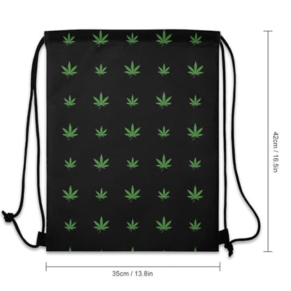 Swim Drawstring Bag Waterproof Sports Backpack for Beach Gym Training Gear Storage Lightweight Unisex Sackpack, Weedleaf Pattern Bags - color: Picture (39)