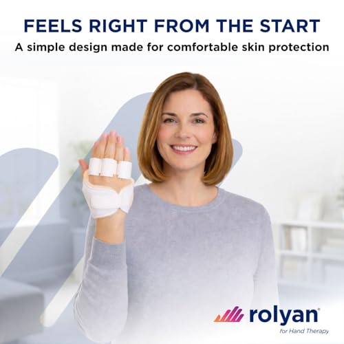 Rolyan Palm Protector with Finger Separators, Contracture, Right Hand | Sherpa-lined palm cushion with finger separators guards the palm and helps prevent finger contracture - size: With Finger Separator, style: Right Hand