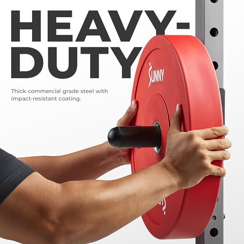 Sunny Health & Fitness Power Cage Squat Rack Attachments for Home Gym | Strength Training, Expanded Workout Variety, Durable Construction, Secure Fit, Quick Installation, Versatile Exercise Support - style: Plate Holder