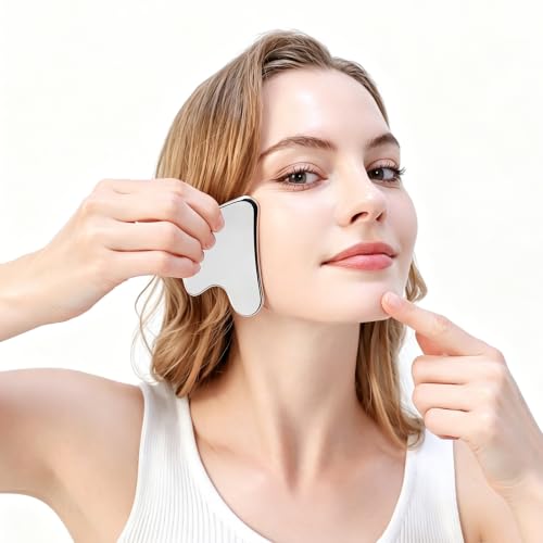 BYYDDIY Stainless Steel Gua Sha Facial Tools, Metal Gua Sha for Face,Tighten Skin Massage, Guasha Beauty Tool for Body Eyes (W.F-s.S) - style: W.F-s.S