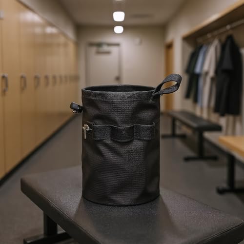 Climbing Chalk Bag Chalk Gear | Gym Chalk Bag With Adjustable Waist Belt and Zippered Storage Pocket for Rock Bouldering Gymnastics Weightlifting Sports - color: Black