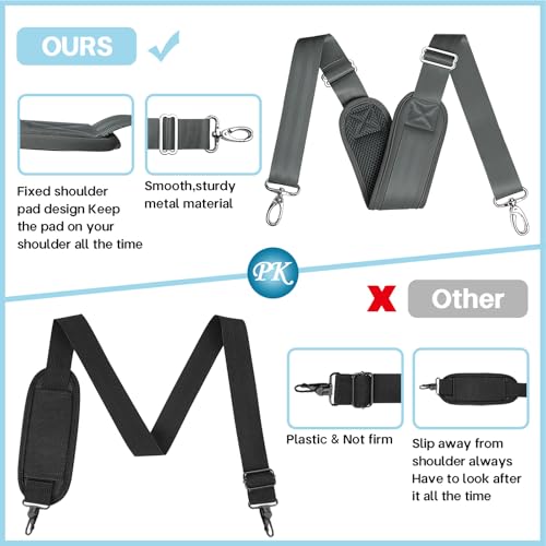 Shoulder Strap for Bag Universal Replacement 58"/67" Fixed Padded Adjustable Buckle Heavy Duty Shoulder Strap - color: Gray, size: 58"