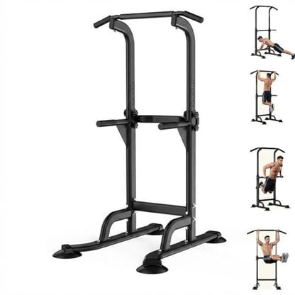 Power Tower for Home Gym, Pull Up Dip Station - Adjustable Freestanding Pull Up Bar with 300 Lbs Capacity, Heavy Duty Construction, Easy Assembly, No Wall Needed