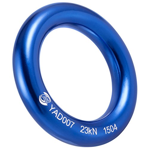 PROND Aluminum Rappel Ring, Climb Perfect Tension Aluminum Alloy O-Ring, 23KN Rappel Rings for Rock Climbing Arborist and Hammock - color: Blue - 1 Pcs/Pack