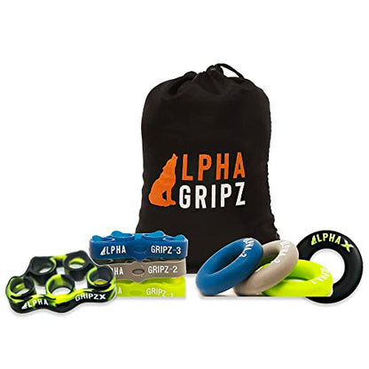 X-TREME ALPHA GRIPZ Set - Strongman Extensor Trainers/Grip Strength Trainer/Complete Forearm Strengthener/Finger Strengthener, Fast Pain Relief from tendonitis, Carpal Tunnel, Arthritis