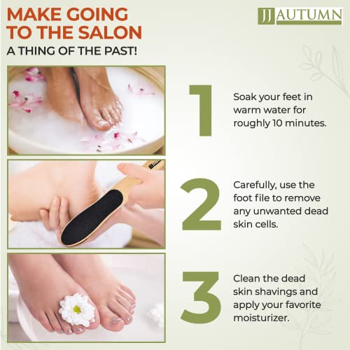 Spa Quality Foot Rasp/Callus Remover Double Sided Wood Professional Foot File Callus Remover for Pedicure and Foot Care - Can Be Used On Both Wet and Dry Feet Achieve Smooth, Silky Feet