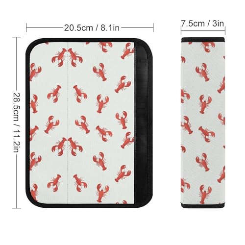 Breathable Car Seat Belt Pad for Girls and Boys, Stroller Pushchair High Chair, 2PCS Red Lobsters Crawfish Shoulder Harness Cover Easy Install (No Tool) - color: Pattern 1178