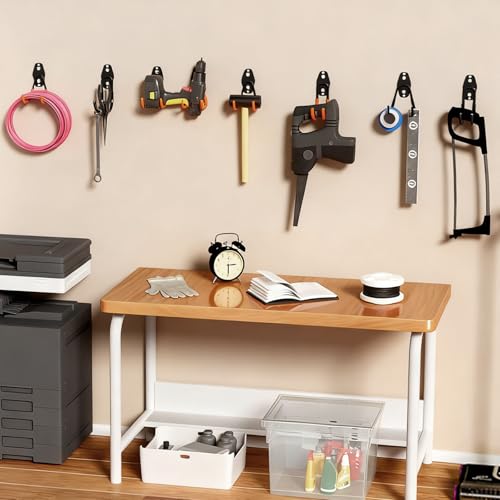 GeeWatom 2 Pack Garage Storage Utility Hooks，Garage Garden Tool Organizer，Steel Wall Mount Hooks, Garden Small U Hooks (Matte Black) - color: Matte Black