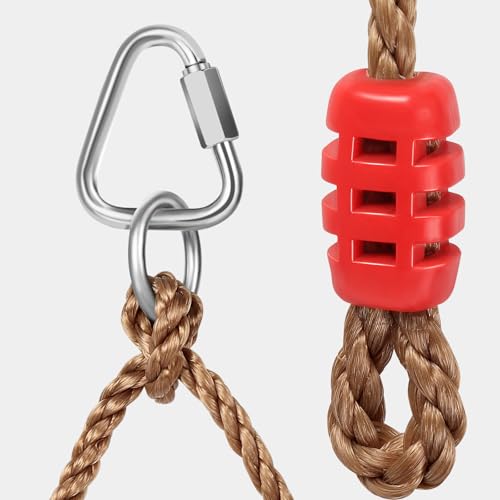 6.6 Ft Climbing Rope Ladder for Kids, Hanging Rope Ladder for Indoor Play Set and Outdoor Tree House, Playground Swing Set and Ninja Slackline | 6-Rung Ninja Line Ladder | Ladder to Climb Tree Kids | Playground Backyard Play Set Accessories - style: Rope