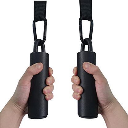 Pull Up Grips Set with Hanging Straps and Strong Carabiner, Finger Strengthener，Forearm, Biceps, Ninja Warrior, Back Muscles Training - color: set