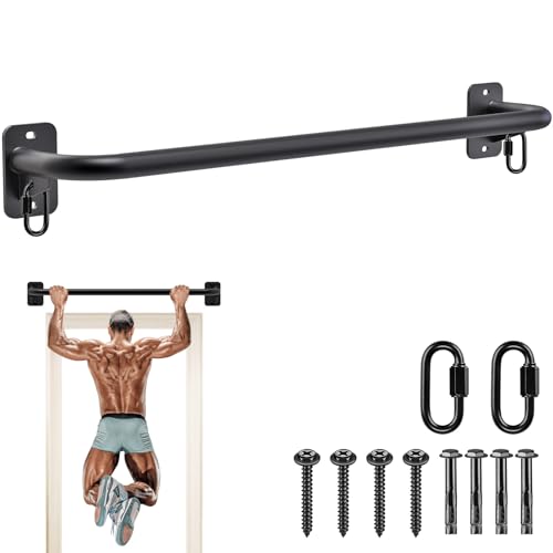 SELEWARE Heavy Duty Welded Pull Up Bar, Versatile Doorway Wall Mount, Joist Mounted, and Ceiling Mounted Chin Up Bars, Thick Metal Sturdy Construction for Full Body Workouts Support 500 lbs - color: A1: Black 36" Wall Mount Pull Up Bar