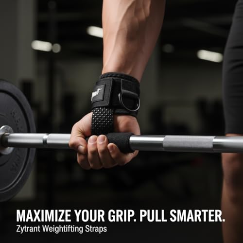 Weight Lifting Straps with Cuffed D Ring,Heavy Duty Thyick Comfortable Lifting Straps, Secure Fit, Enhanced Grip, Straps for Weightlifting & Gym Training - color: Black