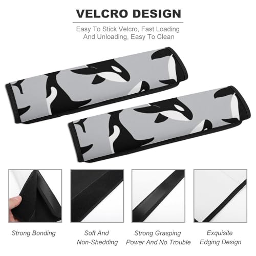 2 Piece Orca Whale Car Seat Belt Pad Breathable Seat Belt Cushion for Child, Stroller Pushchair High Chair, Easy Install (No Tool) - color: Pattern 192