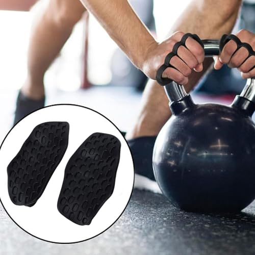 MAVIS LAVEN 2PCS Non Slip Workout Grips, Ergonomic Hand Protector Pad with Finger Cots Design for Weight Lifting Dumbbell Training, Silicone Grip Pad for Gym Equipment