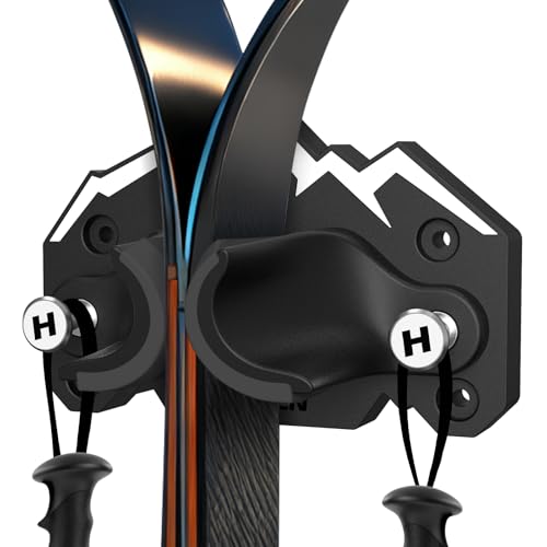 Hikeen Ski & Snowboard Wall Mount,Fits Any Ski or Snowboard, Ski Wall Rack Non-Slip Storage for Garage Organization,Space-Saving Winter Gear Organizer,1 Pack - size: 1 pack