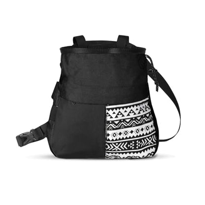 Mountaineering Chalk Bag with Large Capacity, Independent Front Compartment, Multifunctional Sports Bag for Climbers, Trapezoidal Bottom, Orange - size: Large Black