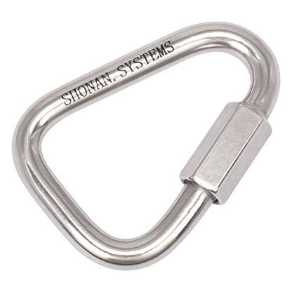 SHONAN Delta Quick Link Large Stainless Steel 4.1 Inch Triangle Chain Links Heavy Duty Triangle Carabiners Marine Grade, 1 Pack, 2517 Lbs Capacity - size: 4.14 Inch, 1 Pack(Marine Grade)
