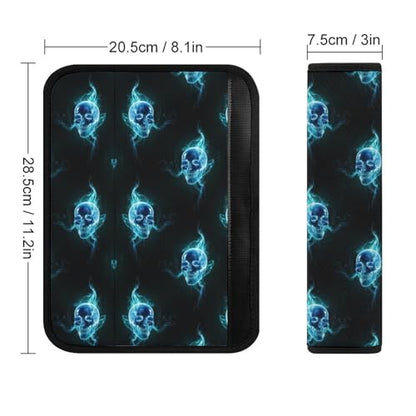 2 Pack Gothic Blue Skull Car Seat Belt Pad Soft Padded Automotive Seat Belt Protector for Child, Stroller Pushchair High Chair, Shock Absorption - color: Pattern 826