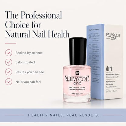 Duri Rejuvacote 1 Nail Growth System - Maximum Strength Nail Strengthener for Damaged Nails from Gel, Acrylic Manicure | Grow Long Natural Fingernails Fast - Rejuvacare Nail Hardener - 0.45 fl. oz. - color: Rejuvacote 1 Original Maximum Strength Nail Grow