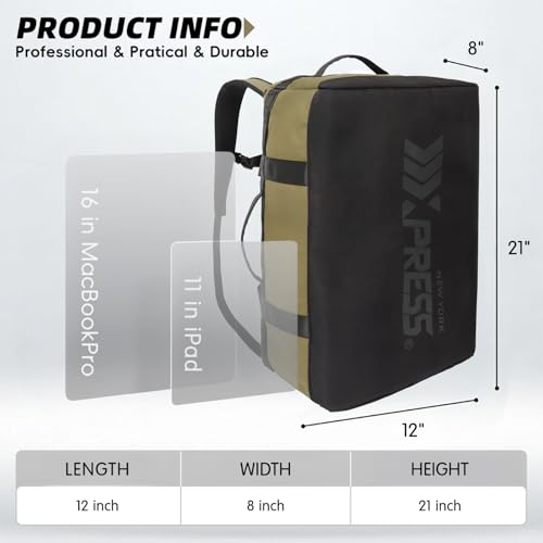 2-in-1 Carry-on Backpack for Men Women 40L Sports Gym Bag with Backpack Straps,Water Resistant,for Travel/Gym（20in,Green） - color: 20in-green