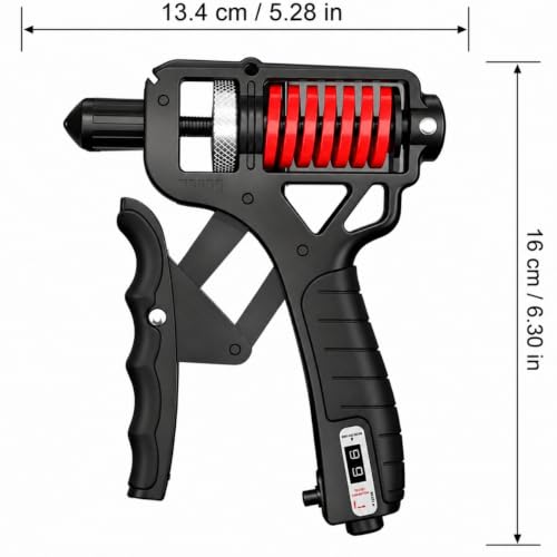 Hand Grip Strengthener Adjustable 5-165kg Grip Strength Trainer with Steel Spring Finger Exerciser for Men and Women - color: Black
