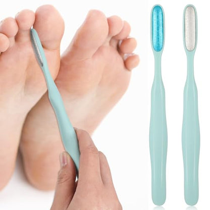 2Pcs Mini Foot File Precision Callus Remover Foot Files Callus Remover Bunion Scrubber Smooth Feet Heel Scraper for Toe Gaps Hard Skin Pedicures Hands in Shower Cracked Feet - color: Light Blue