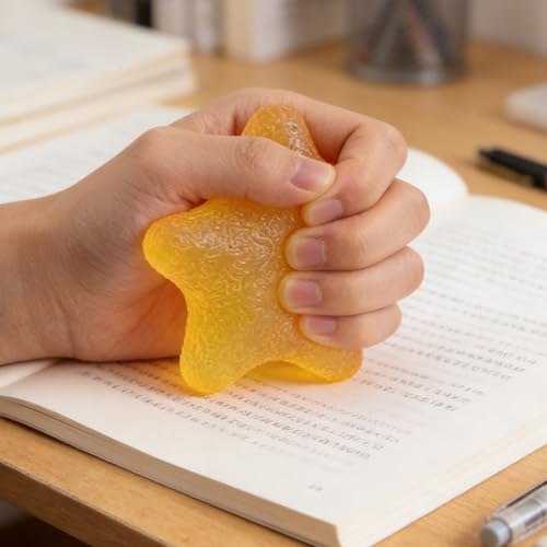 2pcs Hand Grip Exercise Ball - Finger Exerciser Star - Hand Grip Squeeze Star for Strength, Stress & Recovery, Muscle Training, Sports Rock Climbing Pink - color: Yellow