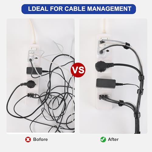 Nettbe Reusable Cable Ties, 210 PCS 6 Inches Adjustable Cord Straps Wire Organizer Cord Wrap and Hook Loop Cable Management - size: 6inches-210PCS