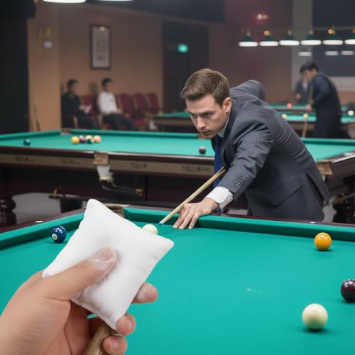 DOITOOL 4 Pcs Billiards Talc Powder Bag Pool Hand Chalk Talcum Powder Bag for Dry Hands Grip Control Snooker Cue Glide Smooth Stroke, Bowling Pool Cue Accessories for Professional Stable Play