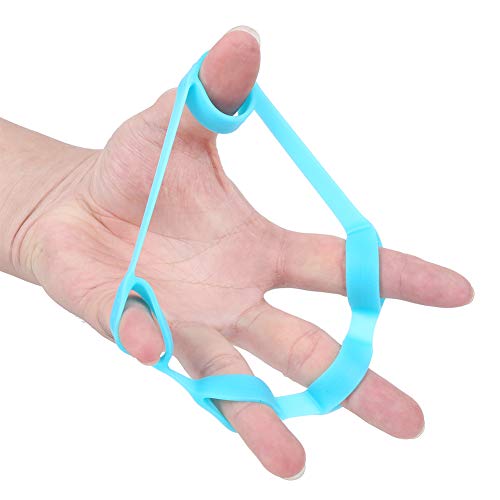 Aramox 3 Pcs Finger Strengthener Trapezoid Hand Trainer Blue Orange Green Silicone Resistance Bands for Guitarists Rock Climbers Finger Strength Training