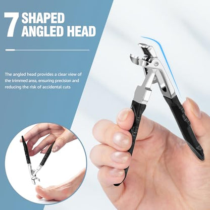 2026 Toenail Clippers for Thick Toenails, Angled Head Large Toe Nail Clippers with Wide Jaw Opening, Super Sharp & Durable Thick Toenail Clippers with Comfort Grip Long Handle for Seniors Men Women - style: Sliver Angled Nail Clippers