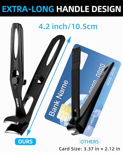 Long Handled Toenail Clippers for Seniors Thick Toenails, Angled Head Large Nail Clippers for Men, Heavy Duty Professional Toe Nail Clippers for Thick Nails