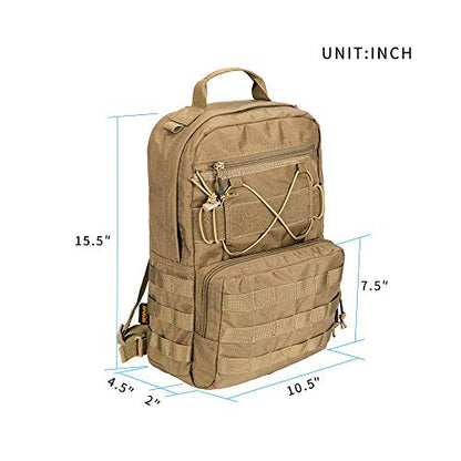 EXCELLENT ELITE SPANKER Outdoor Hydration Backpack Bundle Packs Water Bladder Carrier for 3L Water Bladder - color: Coyote Brown