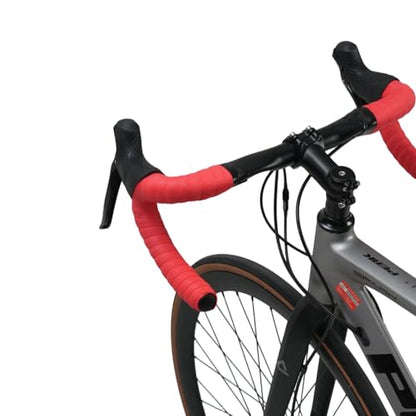 BD13 Bike Handlebar Tape, EVA Road Bike Bar Tape with Shock Absorbing Cushioning, Anti-Slip Bicycle Handlebar Wrap, Heavy-Duty Acrylic Double Sided Tape (red) - color: red