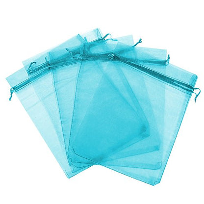 Boshen 100/200PCS Organza Gift Candy Sheer Bags Mesh Jewelry Pouches Drawstring Bulk for Wedding Party Favors Christmas (4" X 6"(100PCS), Teal Blue) - color: Blue-4" X 6"(100PCS)