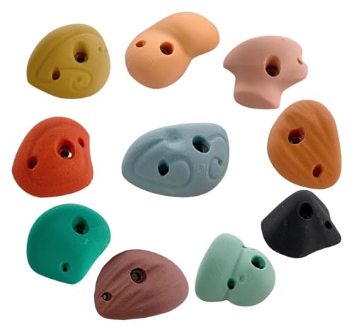 Climbing Kit,Climbing Holds, Indoor Outdoor Rock Climbing Holds, Premium Colourful Climbing Hold Set for Tree House/Gym/Home(A Set of 50,Solid Wall Installation) - color: A Set of 50, size: Solid wall installation