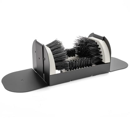 Boot Scrubber with 2 Footboards, No Mounting Required | Outdoor Heavy-duty boot scraper remove mud, dirt & debris. for Entryway work boots, garden & garage. - color: Boot Scraper With Footboard