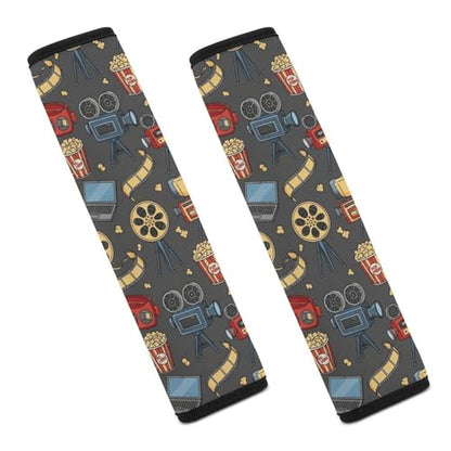 2PCS Movie Lovers Cinema Seat Belt Cover Breathable Seat Belt Cushion for Adults and Children, All Vehicles, Comfortable Driving - color: Pattern 432