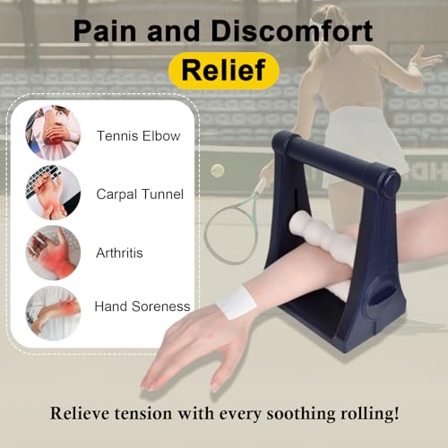 Forearm Massager, Foam Arm& Hand Roller with 3-Level Pressure Options, Ideal Wrist Massager for Carpal Tunnel, Tennis Elbow Relief, Hand Elbow Pain& Muscle Knots