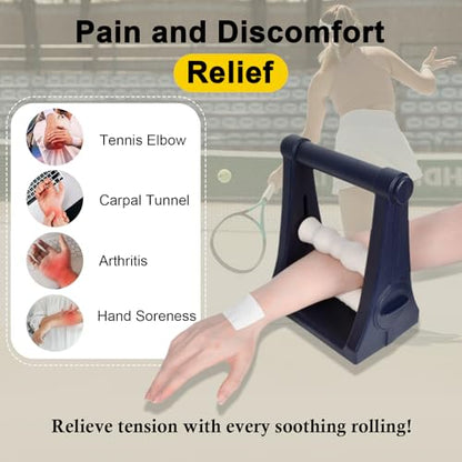 Forearm Massager, Foam Arm& Hand Roller with 3-Level Pressure Options, Ideal Wrist Massager for Carpal Tunnel, Tennis Elbow Relief, Hand Elbow Pain& Muscle Knots