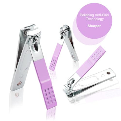 Nail Kit, Manicure Kit, Nail Care Kit for Women, Manicure Pedicure Set, Nail Clippers Toenail Clippers Kit, Professional Manicure Kit Pedicure Kit, Purple Travel Case, Set of 12. - color: Purple
