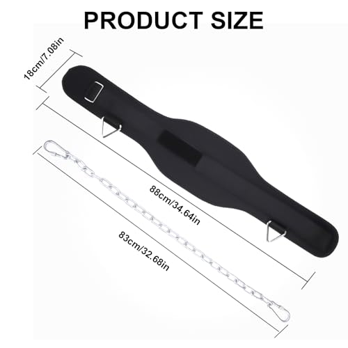 Weight Dip Belt with Steel Chain for Pullups, Gym Workout Lifting, Weightlifting Dipping with Weightlifting Training