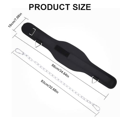 Weight Dip Belt with Steel Chain for Pullups, Gym Workout Lifting, Weightlifting Dipping with Weightlifting Training