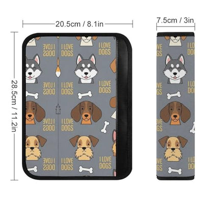 2 Pack Cute Dogs Puppies Print Car Seat Straps Shoulder Pads Soft Padded Shoulder Harness Cover for Adult Use, Stroller Pushchair High Chair, Pressure Relief - color: Pattern 325